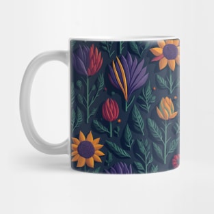 Scandinavian Summer Colorful Spring Flowers Mug